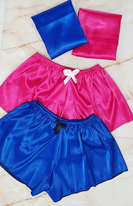ست تاپ و شورتک ساتن