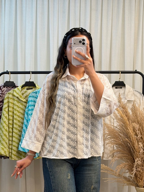 شومیز باکسی شیشه ای