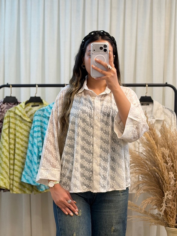 شومیز باکسی شیشه ای