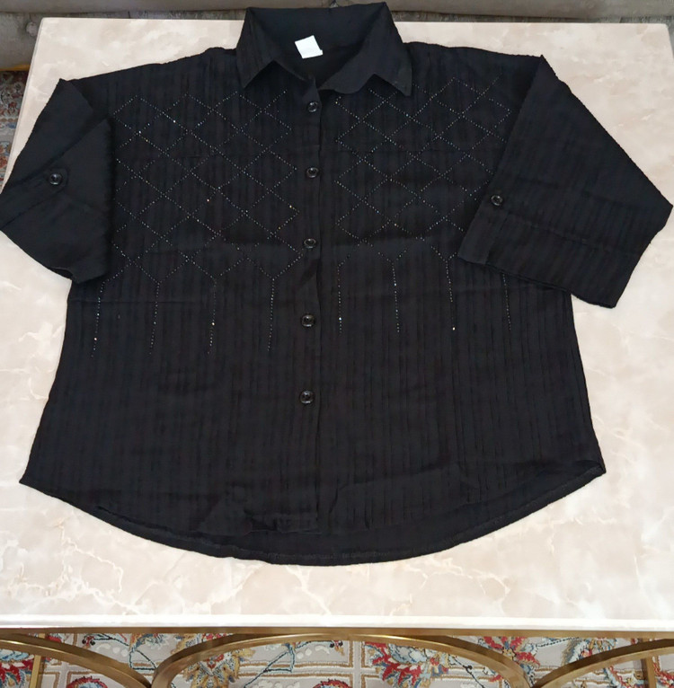 شومیز مشکی نگین دار