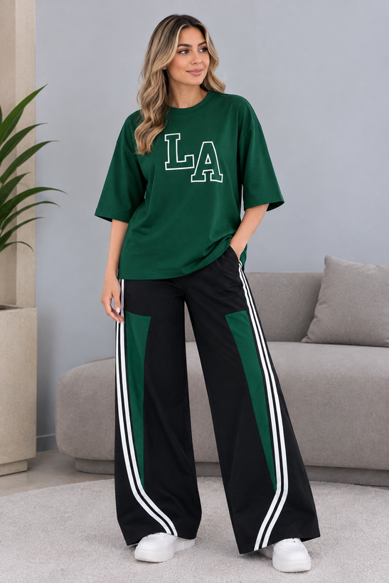 ست تیشرت شلوار بگ LA